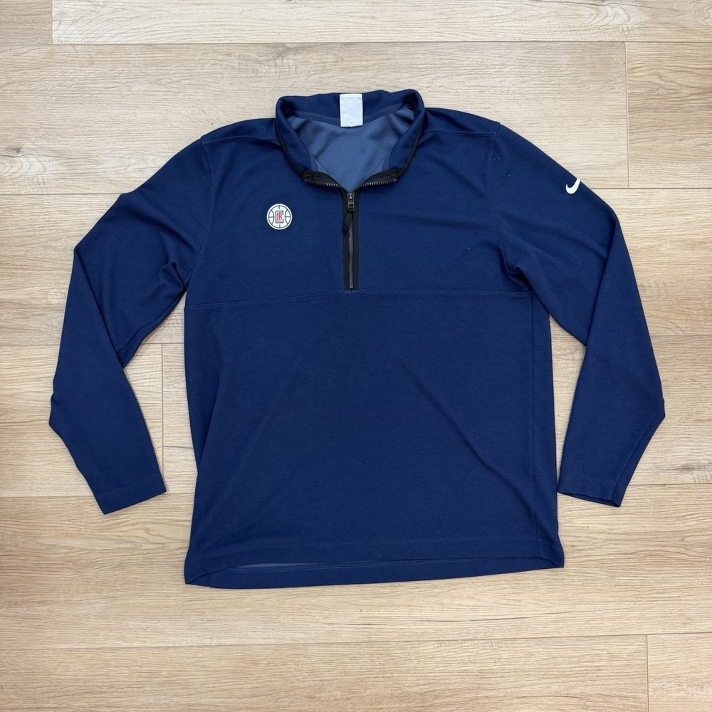 NBA LA Clippers Nike Royal Element Performance Half-Zip Pullover Jacket Sz-XL
